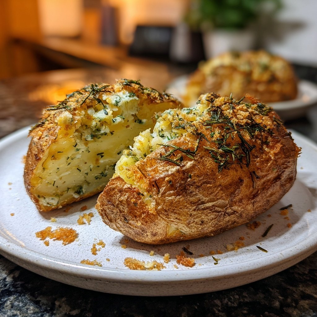 Mediterranean Stuffed Airfryer Potatoes