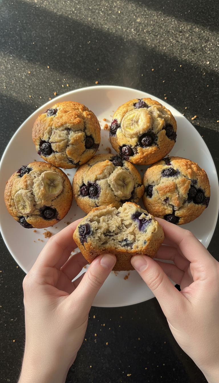 Blueberry Banana Healthy Muffins