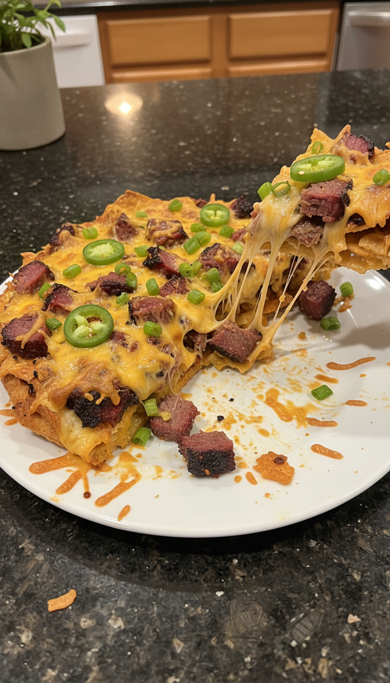 BBQ Brisket Nacho Pie