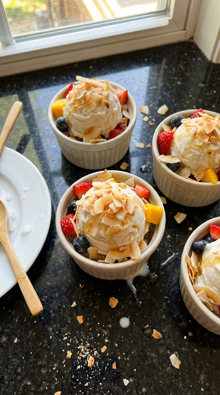 Coconut Frozen Yogurt Cups
