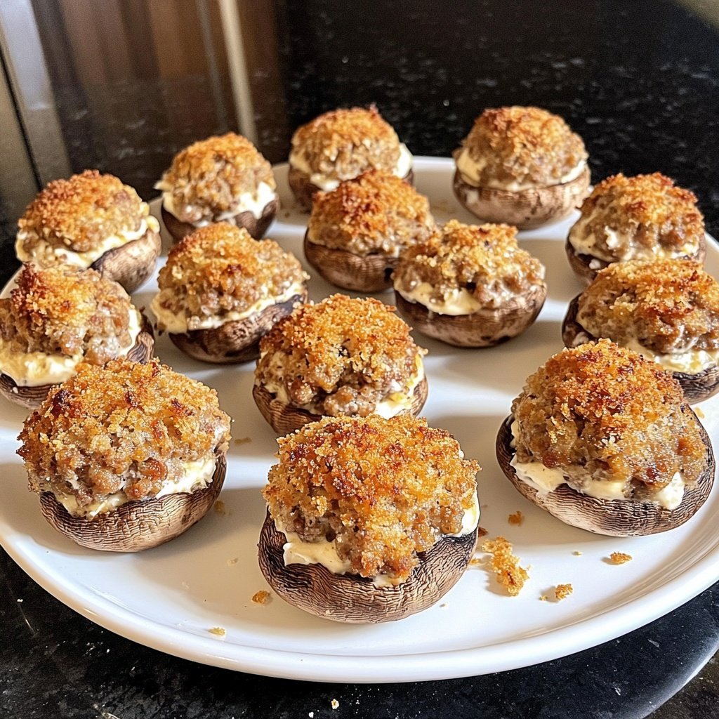 The Best Sausage Balls Stuffed Mushrooms