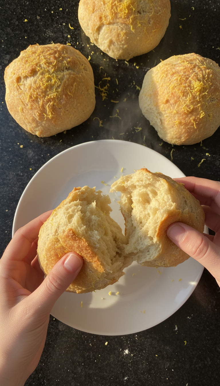 Lemon Sourdough Morning Rolls