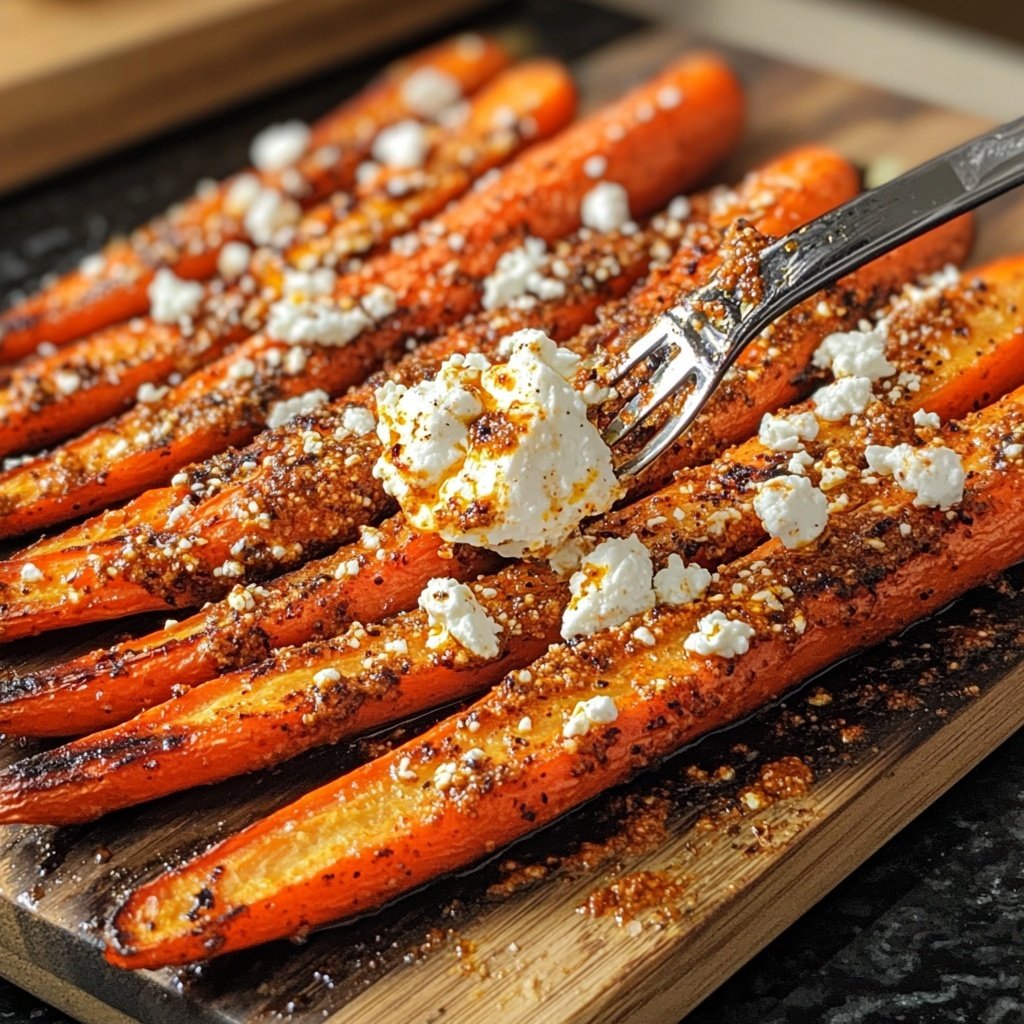 Roasted Carrots with Harissa and Whipped Feta