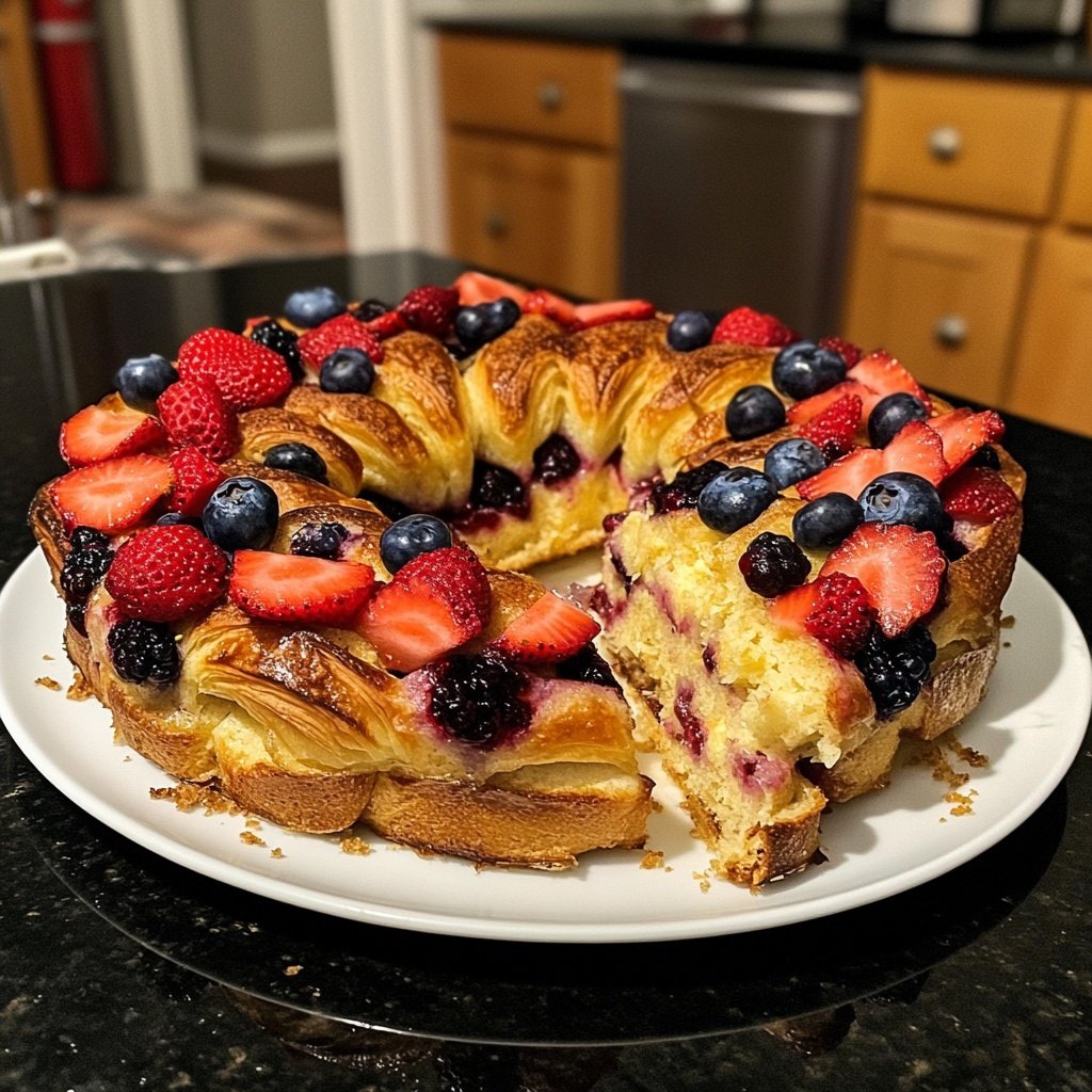 Festive Berry Croissant French Toast Bake​