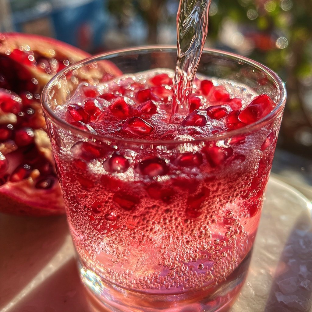 Pomegranate Ginger Snow Spritz