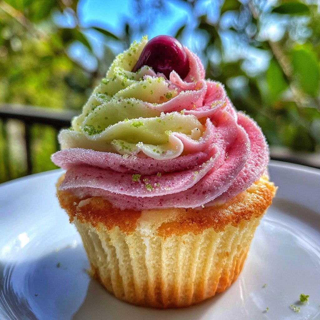 Cherry Limeade Sparkling Cupcake