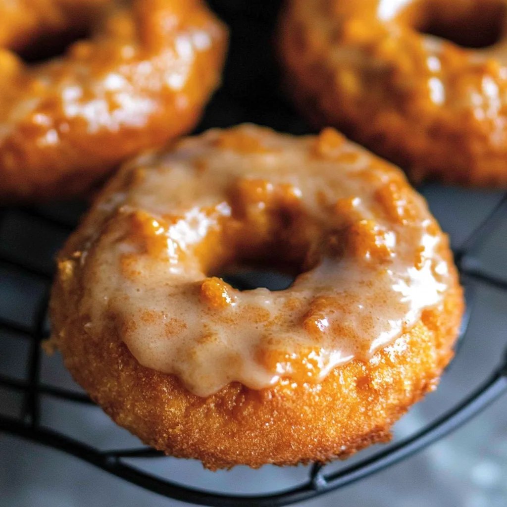Baked Pumpkin Donuts with Maple Glaze