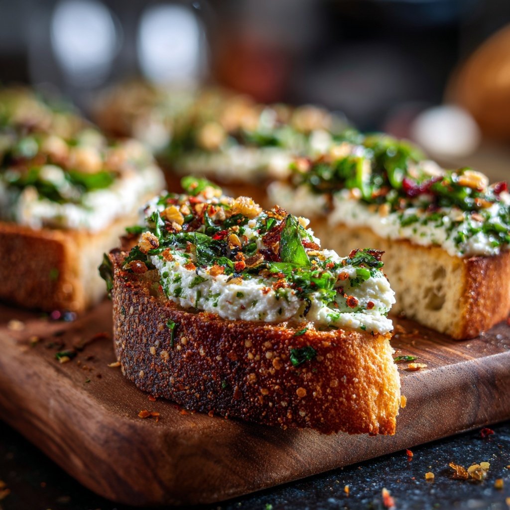 Herbed Goat Cheese Crostini