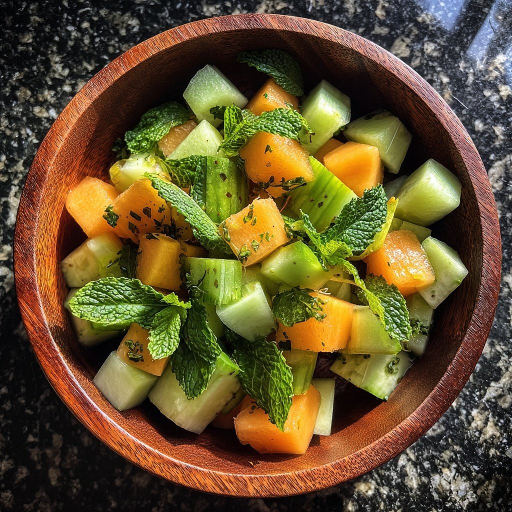 Cucumber Melon Salad with Mint