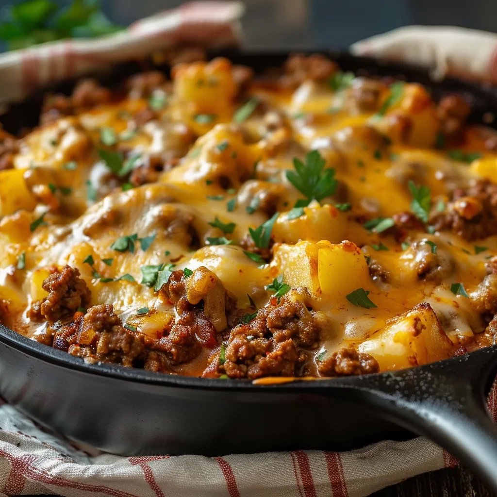 Cheesy Ground Beef & Potato Casserole