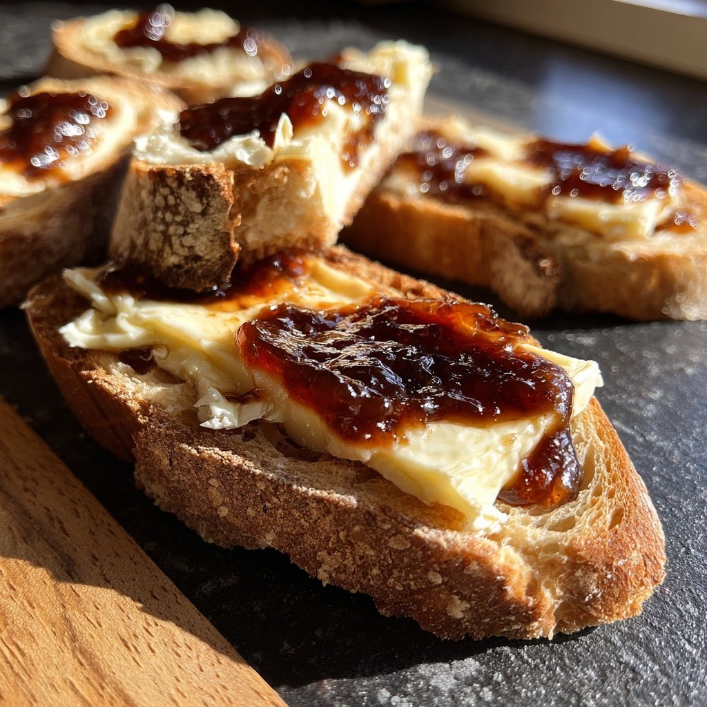 Brie Apple Butter Crostini