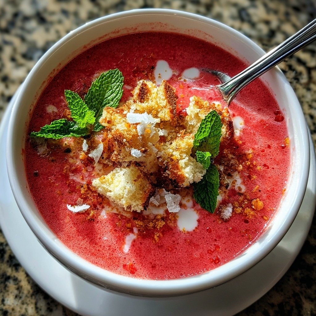 Chilled Strawberry Shortcake Soup