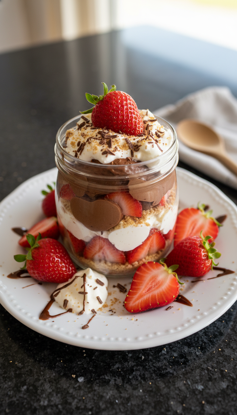 Strawberries and Chocolate Parfait