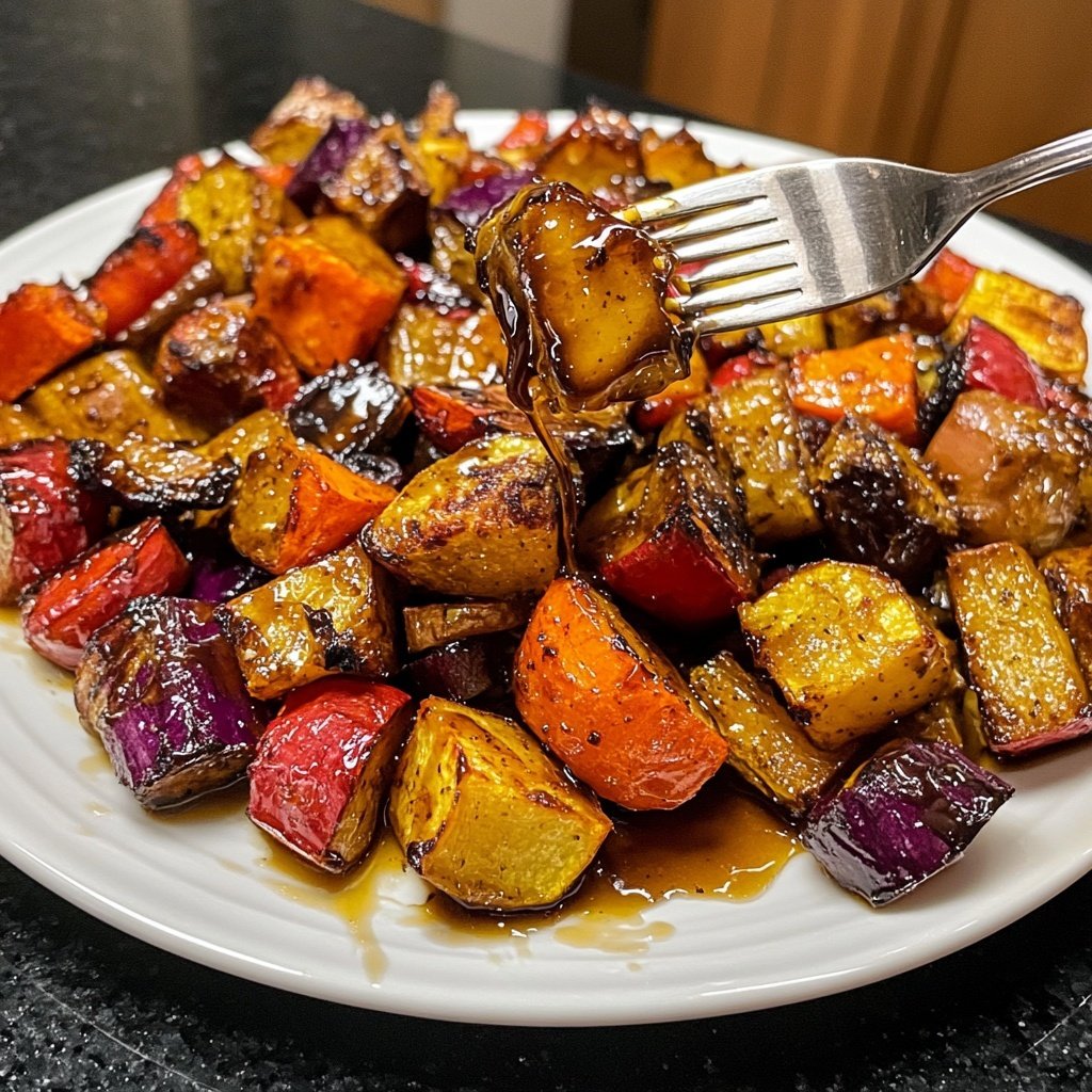 Roasted Vegetables and Honey Balsamic Glaze